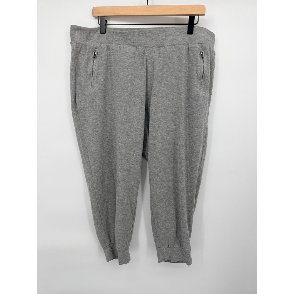 Torrid Jogger Pants Women 2 Grey Good Heathered Zipper Pockets Athleisure Soft